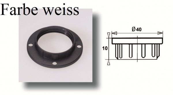 Iso-Schraubring E14 H10,0x40,0mm weiss Artnr. SCH211162