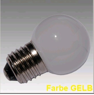 Tropfen-LED-PC 1W E27 220-240V gelb Artnr. SCH260314