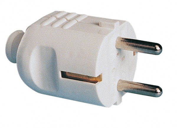 PCE Schuko-Stecker 16A 250V seitliche Einführung weiss IP20 Artnr. 05018