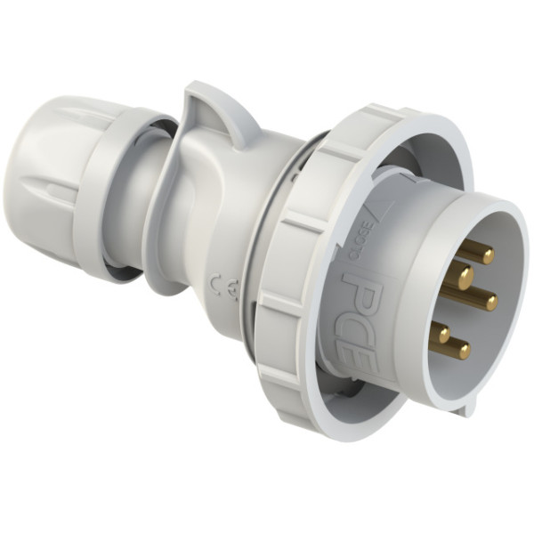 PCE CEE-Stecker 32A 5pol. 1h 400V IP67 Artnr. 0252-1 grau