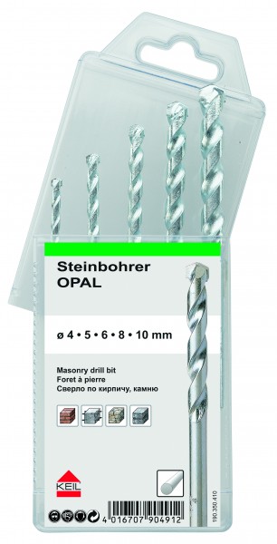 KEIL Steinbohrer OPAL zyl.-Antrieb 5-tlg. Ø4,5,6,8,10mm Artnr. A1.190.350.410