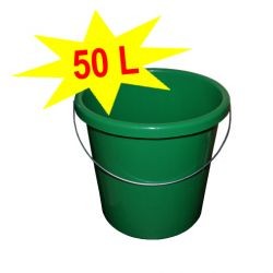 50L MEGA-Allzweckkübel XXL mit Henkel und Deckel Stapelbar grün Artnr. MKG+MDSG