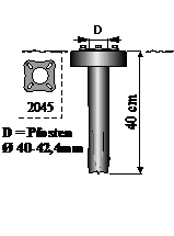 Sträb Wurzelpfahl L40cm, für Ø40mm Pfosten, Abd.klein, Stahl fvz Artnr. 2042+2045