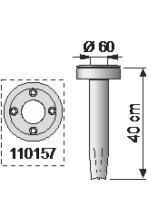 Sträb Wurzelpfahl L40cm, für Ø60mm Pfosten, Abd.groß, Stahl fvz Artnr. 2066+110157