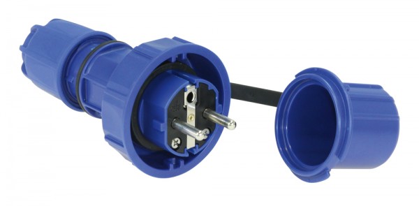 PCE Schukostecker 16A IP66/68 Artnr. 20051-b blau