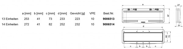 PCE Klappfenster L272xH97mm 14 Einheiten IP54 Artnr. 9006514s schwarz