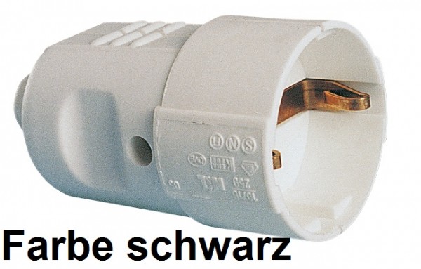 PCE Schuko-Kupplung 16A 250V schwarz IP20 Artnr. 05177