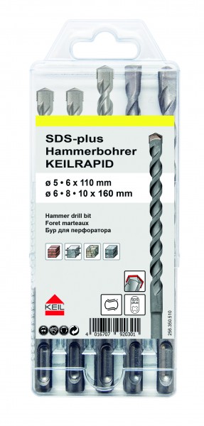 KEIL Hammerbohrer SDS-plus Keilrapid 5-tlg. Ø5,2x6,8,10mm Artnr. A1.256.350.510