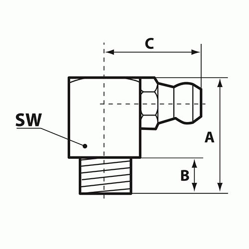 Pressol Kegelschmiernippel H3-90° M 10 x 1,5-VZ-SK-SW 11 VPE5 Artnr. 16465