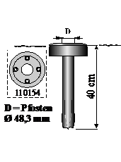 Sträb Wurzelpfahl L40cm, für Ø50mm Pfosten, Abd.groß, Stahl fvz Artnr. 200100+110154