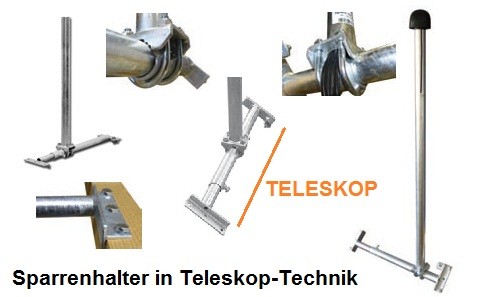 Teleskop-Sparrenhalter Artnr. SPAHA48/900