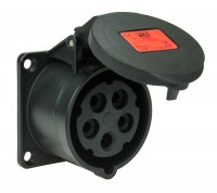 PCE CEE-Anbausteckdose 32A 5pol. 400V gerade 70x70 IP44/54 Artnr. 325-6x PCE CEE-Anbausteckdose 32A 5pol. 400V gerade 70x70 IP44/54 Artnr. 325-6x