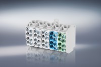 Hauptleitungsabzweigklemme -C- 5-polig, 25 mm² ("L"/"PE"/"N"), grau-blau-grün Artnr. HLAK5p25grblgn Hauptleitungsabzweigklemme -C- 5-polig, 25 mm² ("L"/"PE"/"N"), grau-blau-grün Artnr. HLAK5p25grblgn