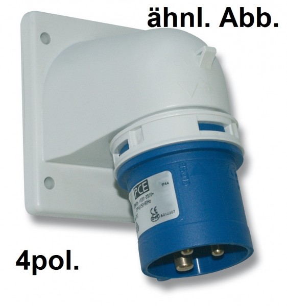 PCE Anbaugerätestecker CEE 32A 4pol. 400V Winkel 90x100 IP44 Artnr. 77724-6