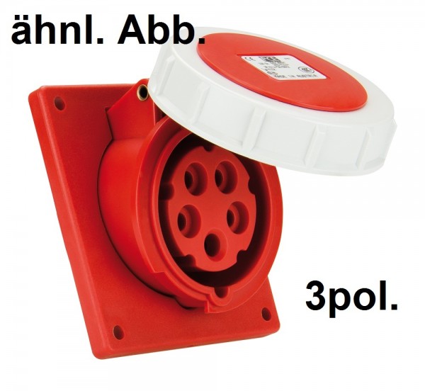 PCE CEE-Anbausteckdose 32A 3pol. 400V schräg 92x100 IP67 Artnr. 4232-9