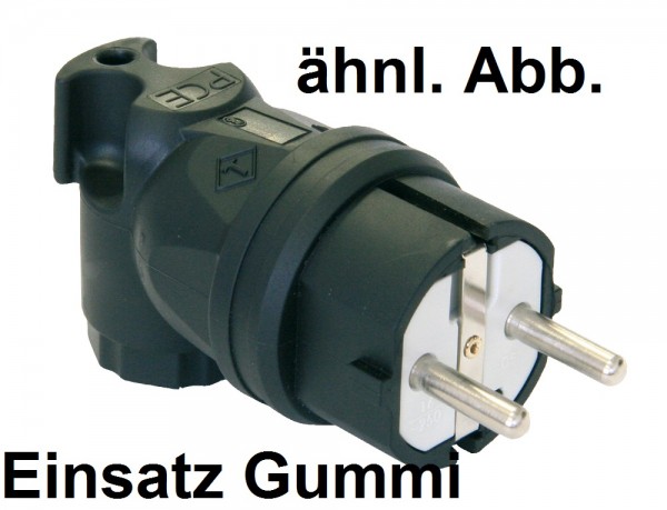 PCE Schuko-Winkelstecker Vollgummi 16A IP44 Artnr. 05812-s