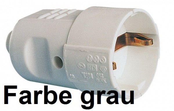 PCE Schuko-Kupplung 16A 250V grau IP20 Artnr. 05180