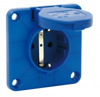 PCE Schuko-Anbausteckdose 16A 2P+E 250V 75x75 rückw.Ans. IP54 Artnr. 105-8b blau PCE Schuko-Anbausteckdose 16A 2P+E 250V 75x75 rückw.Ans. IP54 Artnr. 105-8b blau