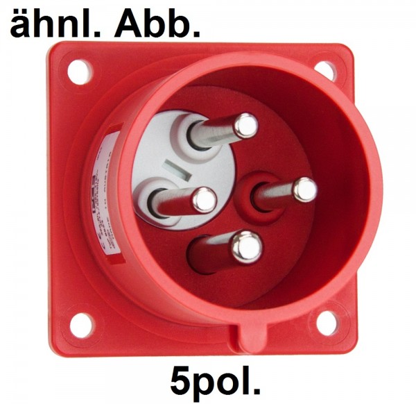 PCE Anbaugerätestecker Phasenwender CEE 32A 5pol. 400V gerade 70x70 IP44 Artnr. 8625-6