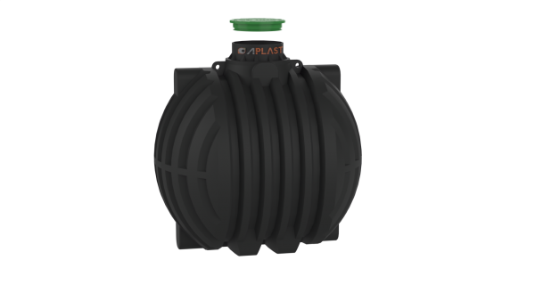 Abwassertank 5000 L-XL L2,45m H2,0m Ø1,7m DOM-mittig schwarz Artnr. 214312140