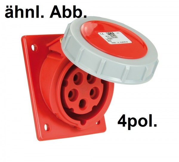 PCE CEE-Anbausteckdose 16A 4pol. 400V schräg 75x85 IP67 Artnr. 4142-6f87