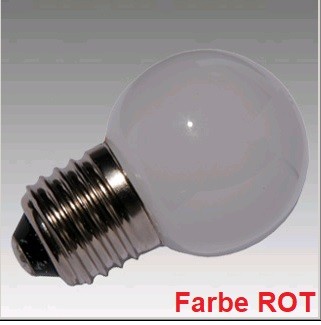 Tropfen-LED-PC 1W E27 220-240V rot Artnr. SCH260313