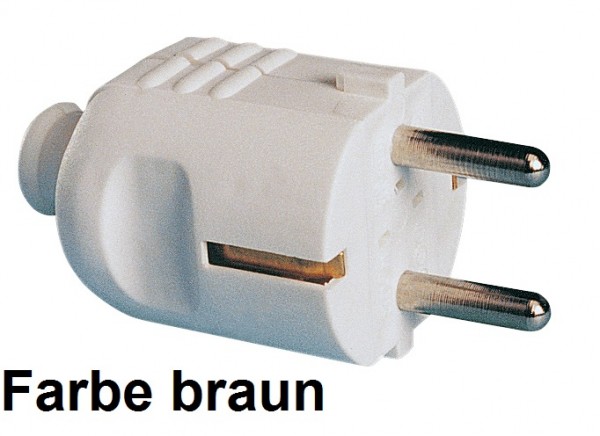 PCE Schuko-Stecker 16A 250V zentrale Einführung braun IP20 Artnr. 02961