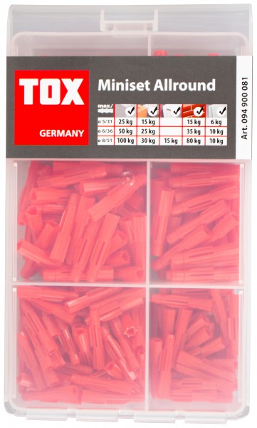 TOX Allzweckdübel-Set Tri 240tlg. Mini Allround 5+6+8er Dübeln in Ks-Box