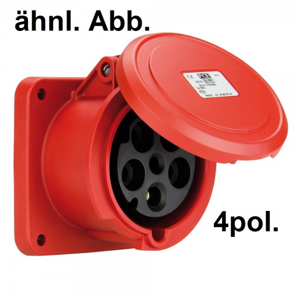 PCE CEE-Anbausteckdose 63A 4pol. 400V gerade 100x107 IP44 Artnr. 3341-6fc