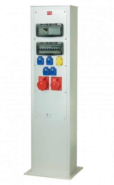 Moser Energiesäule je 1xCEE16A+CEE32A 4x Schuko 1xCAT6-2f. mit Absicherung ALU Artnr. MQD1210441