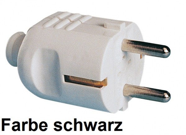 PCE Schuko-Stecker 16A 250V zentrale Einführung schwarz IP20 Artnr. 02974