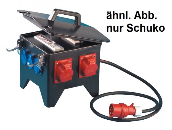 PCE tragb. Vg-Verteiler 10x Schuko, Fi, 2m Kabel+Stecker CEE32A Artnr. 9474144