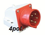 PCE CEE-Wandgerätestecker 32A 4pol. 400V IP44 Artnr. 524-6