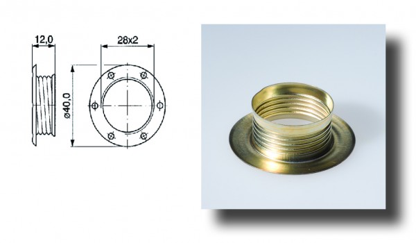 Metall-Schraubring E14 H12x40mm messingfarben Artnr. SCH211363