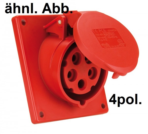 PCE CEE-Anbausteckdose 16A 4pol. 400V schräg 92x100 IP44 Artnr. 414-6f9