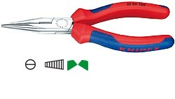 Knipex Flachrundzange mit Schneide verchromt Artnr. 25 05 160