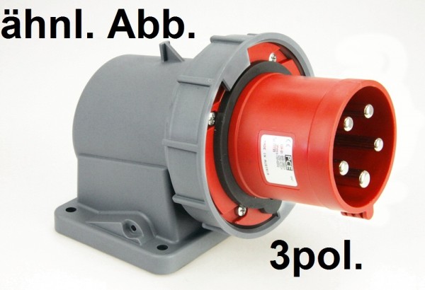 PCE Anbaugerätestecker CEE 63A 3pol. 400V Winkel 116x91 IP66/67 Artnr. 77733-9k