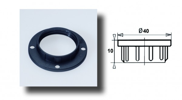 Iso-Schraubring E14 H10,0x40,0mm schwarz Artnr. SCH211151