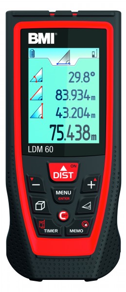 BMI Laser Entfernungsmesser bis 60m Bluetooth Artnr. 658060-LDM