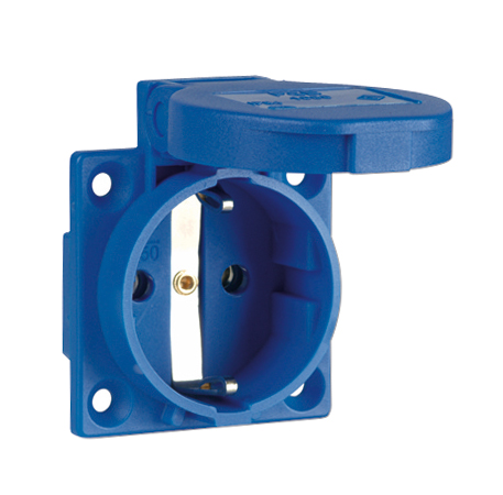 Unterputz Einbausteckdose IP54 – 50x50 Mm Flansch, Schwarz | Spritzwassergeschützt Für Innen & Außen | 250V, 16A, 2P+E