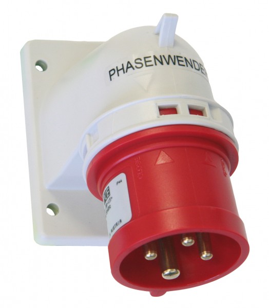 PCE Anbaugerätestecker Phasenwender CEE 16A 4pol. 400V Winkel 66x86 IP44 Artnr. 77814-6